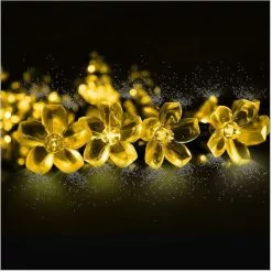 Chuangfa Outdoor Solar Garland, 6.5m 50 Led Flower Fairy Lights With 2 Lighting Modes Light Decoration Compatible With Christmas, Tree, Garden, Terrace, Balcon