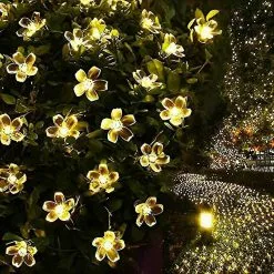 Chuangfa Outdoor Solar Garland, 6.5m 50 Led Flower Fairy Lights With 2 Lighting Modes Light Decoration Compatible With Christmas, Tree, Garden, Terrace, Balcon -Piha myymälä 557791968 max
