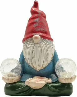 Unbranded Outdoor Statue Resin Figurine With Solar Luminous Garden Children Solar Lights