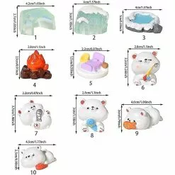 Unbranded 10pcs Miniature Polar Bear Figurines Diy Garden Compatible With Home Office,etc