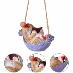 Unbranded Swing Cute Resin Rabbit,garden Statue Landscape Hanging Simulation -Piha myymälä 574374367 max