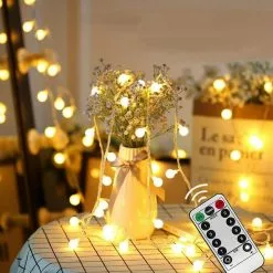 Unbranded Globe String Lights Battery Powered 6m 40led String Lights 8 Modes Waterproof With Remote For Christmas Wedding Garden Party Decoration