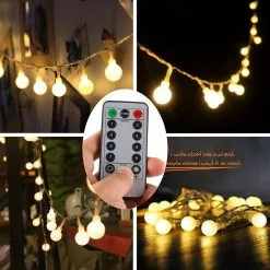 Unbranded Globe String Lights Battery Powered 6m 40led String Lights 8 Modes Waterproof With Remote For Christmas Wedding Garden Party Decoration -Piha myymälä 584928724 max