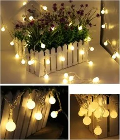 Unbranded Globe String Lights Battery Powered 6m 40led String Lights 8 Modes Waterproof With Remote For Christmas Wedding Garden Party Decoration -Piha myymälä 584928761 max