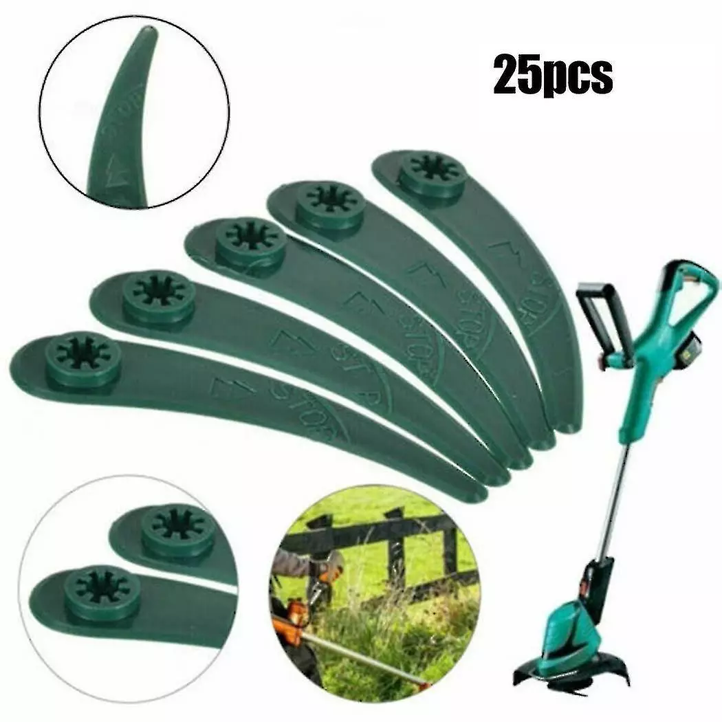 Unbranded 25pcs Abs Plastic Grass Strimmer Trimmer Blades For Bosch Art 23-18 Li/26-18 Lawn Mower Garden Power Tool Parts Green 4 Unbranded 25pcs Abs Plastic Grass Strimmer Trimmer Blades For Bosch Art 23-18 Li/26-18 Lawn Mower Garden Power Tool Parts Green - Image 2