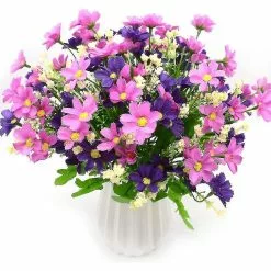 Dried Flowers 4 Artificial Flower Bouquet 28 Heads, Cute Fake Daisy Flower For Outdoor Use Wedding Home Garden -Piha myymälä 613371924 max