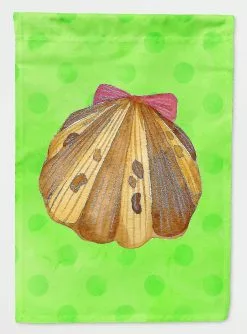 Windsocks Carolines Treasures Bb8170gf Sea Shell Green Polkadot Flag Garden Size