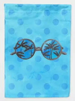 Windsocks Carolines Treasures Bb8176gf Sunglasses Blue Polkadot Flag Garden Size
