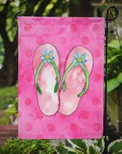 Windsocks Carolines Treasures Bb8224gf Pink Flip Flops Pink Polkadot Flag Garden Size -Piha myymälä 623413173 max