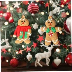 Holiday Ornaments Garden Decorations Christmas Gingerbread Man Gingerbread Figurines Ornaments Xmas Tree Decorations 24pcs 2 Sets -Piha myymälä 625197923 max
