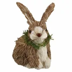 Unbranded Village Style Easter Straw Bunny Simulation Rabbit Garden Collection Figurines For Easter Party Decorations