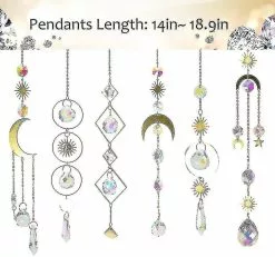 Nufasion Other Garden Statue 6 Pieces Colorful Crystals Suncatcher Hanging Suncatcher With Chain Pendant Ornament Crystal Balls For Window Home Garden Chri -Piha myymälä 633589352 max