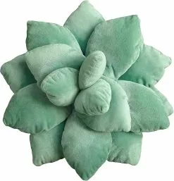Kensty 3d Succulents Cactus Pillow, Cute Succulents, For Garden Or Green Lovers Baby Green Plant Throw Pillows,45cm