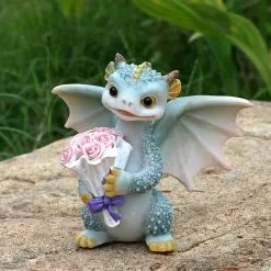 Kensty Miniature Fairy Garden Statue Outdoor Statue Terrarium Dragon Bouquet -Piha myymälä 641534779 max 1