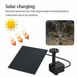 Unbranded 180l/h Solar Panel Powered Water Feature Pump Garden Pool Pond Aquarium Fountain -Piha myymälä 643134073 max