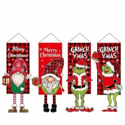 Unbranded Christmas Decorations Grinch Hanging Foot Doll Hanging Flag Faceless Doll Doll Hanging Flag Garden Flag -Piha myymälä 643209285 max