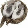 Unbranded Artificial Birds Decor Set, Home Garden Decoration Craft Lifelike Bird With Nest Egg Realistic Feathered Sparrow Outdoor Ornamentbrown1set -Piha myymälä 643263786 max