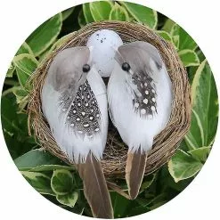 Unbranded Artificial Birds Decor Set, Home Garden Decoration Craft Lifelike Bird With Nest Egg Realistic Feathered Sparrow Outdoor Ornamentbrown1set -Piha myymälä 643263794 max