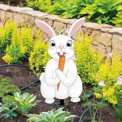 Unbranded Bunny Eating A Carrot Easter Yard Sign Easy To Install Fadeless Bunny Yard Signs For Porch Yard And Garden -Piha myymälä 643976513 max