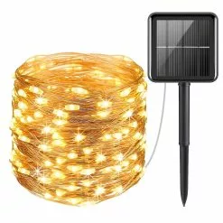 YT [2 Pack] Solar String Lights Outdoor, 12m 100 Led Waterproof Outdoor Solar String Lights 8 Modes Decoration Light For Garden, Patio, Yard, Home, Chris