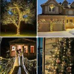 YT [2 Pack] Solar String Lights Outdoor, 12m 100 Led Waterproof Outdoor Solar String Lights 8 Modes Decoration Light For Garden, Patio, Yard, Home, Chris -Piha myymälä 645030083 max