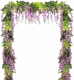 Unbranded Wisteria Artificial Flowers Garland 4 Pcs For Home Garden Wedding Arch Floral Decor