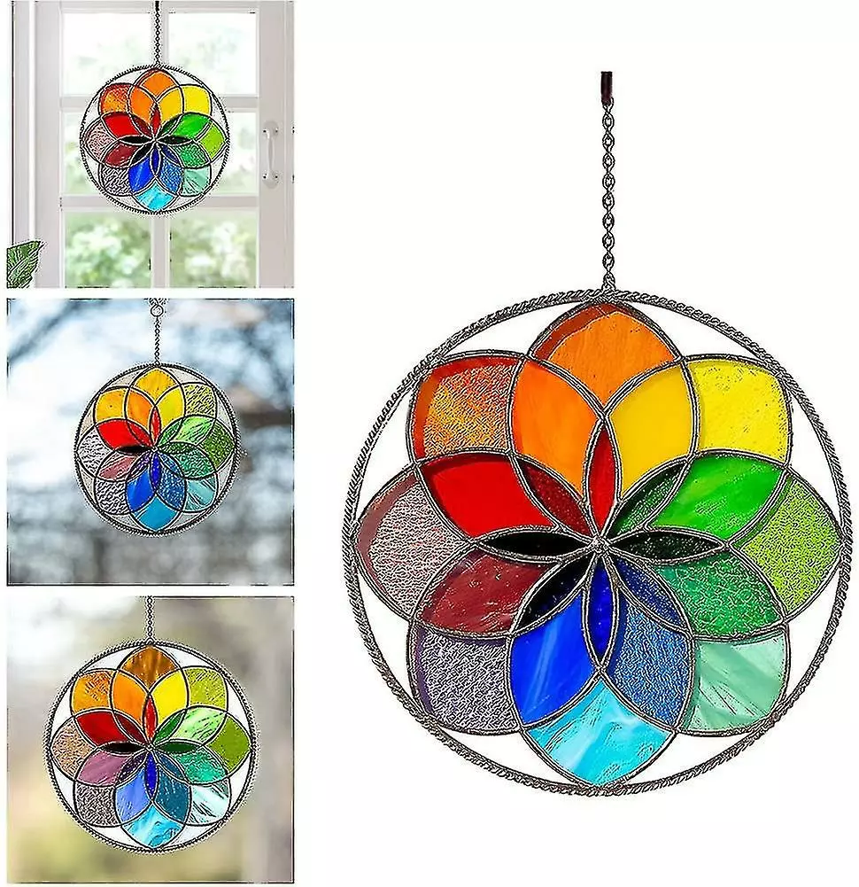 Unbranded Painted Window Ornaments Hanging Acrylic Rainbow Flower Sculpture Garden Suncatcher Decoration Paint 5 Unbranded Painted Window Ornaments Hanging Acrylic Rainbow Flower Sculpture Garden Suncatcher Decoration Paint - Image 3