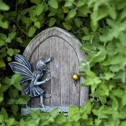 Unbranded Miniature Fairy Garden Door With Fairies Sculpture, Trees Outdoor Wall Miniature Fairy Garden Outdoor Decor -Piha myymälä 647370735 max