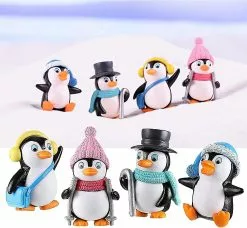Unbranded Set Of 8 Mini Resin Ornamental Miniature Penguin Figurines For Bonsai, Mini Garden Decoration, Keychain -Piha myymälä 669050876 max 2