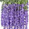 Unbranded 12pcs Artificial Fake Wisteria Vine Garland-greendec 3.6ft/piece Silk Wisteria Vine Ratta Hanging Flower For Home Garden Wedding Decor Purple Red -Piha myymälä 669059099 max