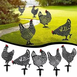 Unbranded 5pcs Chicken Decorative Handcraft Garden Statues, Garden Figurine Acrylic Chicken Decorative Handcra