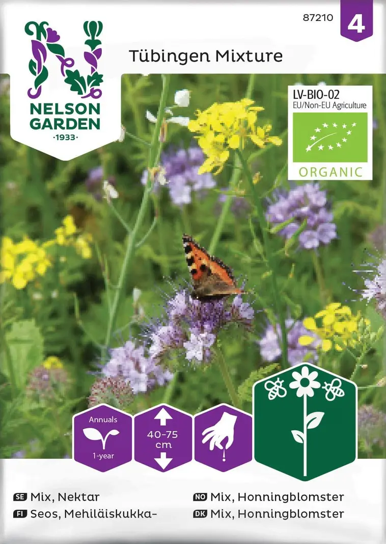 Nelson Garden Siemen Mehiläiskukkaseos, Luomu 3 Nelson Garden Siemen Mehiläiskukkaseos, Luomu
