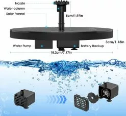Unbrand Solar Fountain With 3.5w Solar Panel, Solar Pond Pump, 1200mah Built-in Battery Water Pump For Bird Bath Pond Garden. -Piha myymälä 706486787 max