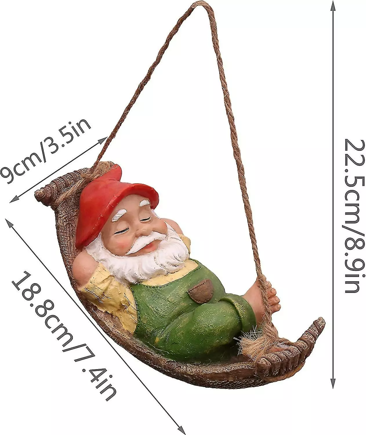 Unbranded Hanging Garden Ornaments Outdoor For Tree Decor, Sleeping Gnome Outdoor Statues And Figurines, Waterproof Resin Garden Gifts For Kids 4 Unbranded Hanging Garden Ornaments Outdoor For Tree Decor, Sleeping Gnome Outdoor Statues And Figurines, Waterproof Resin Garden Gifts For Kids - Image 2