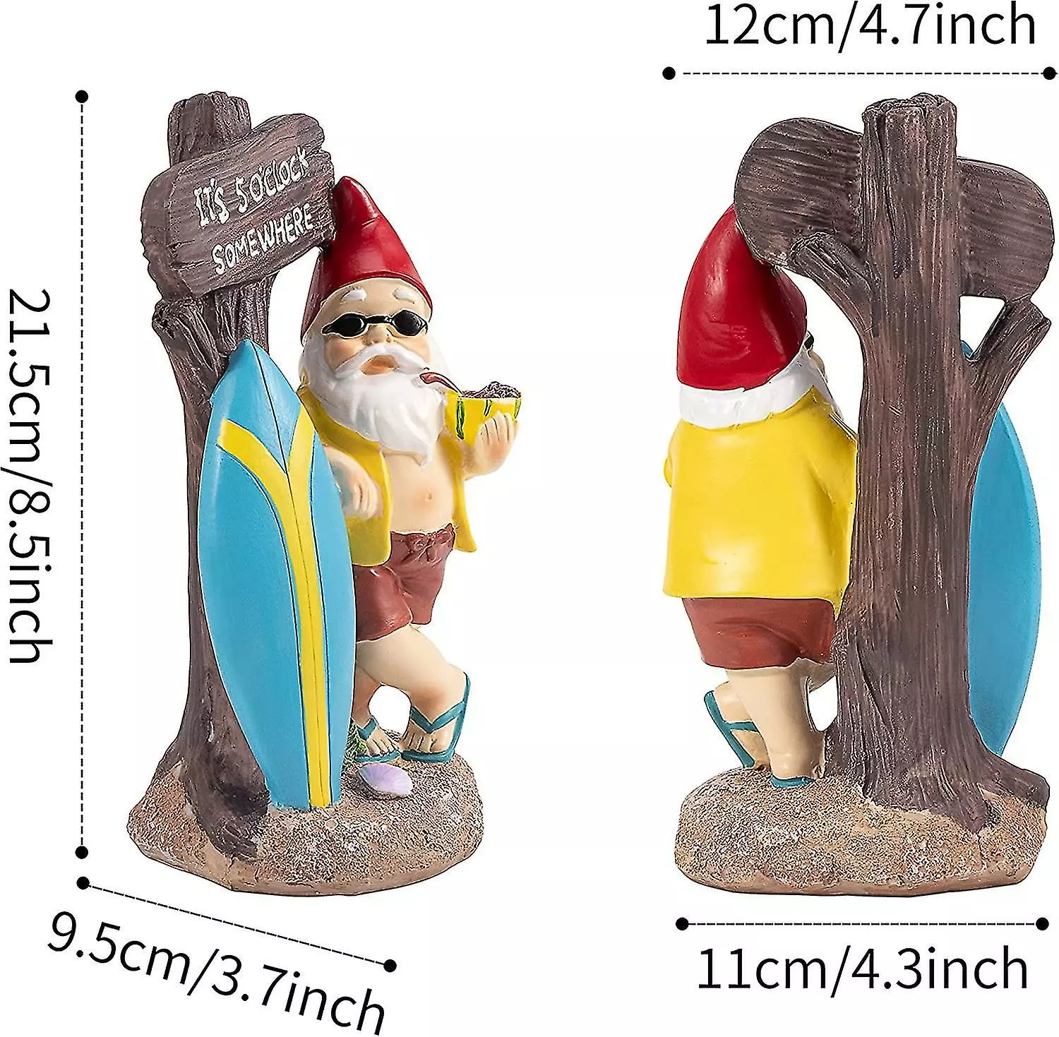 Unbranded Outdoor Garden Statue Garden Ornaments Surfer Gnome Resin Interactive Toy Weatherproof Indoor Outdoor 4 Unbranded Outdoor Garden Statue Garden Ornaments Surfer Gnome Resin Interactive Toy Weatherproof Indoor Outdoor - Image 2