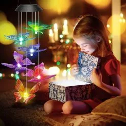 Unbranded Easter Decoration Outdoor Wind Chime For Mothers Gift, Butterfly Solar Led Chime For Birthday Gift Garden Gift, Outdoor Garden Decoration For Balcony -Piha myymälä 718241473 max