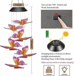 Unbranded Easter Decoration Outdoor Wind Chime For Mothers Gift, Butterfly Solar Led Chime For Birthday Gift Garden Gift, Outdoor Garden Decoration For Balcony -Piha myymälä 718241829 max