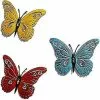 Unbranded Metal Butterfly Wall Decor Decorative Hanging Ornaments Garden Sculpture Decoration Insert Decoration For Indoor And Outdoor Set Of 3 (retro Metal But -Piha myymälä 718246504 max