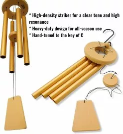 Hakuna Outdoor Wind Chimes Dark Tone 24 Inch 4 Rust-proof Aluminum Tube Wooden Metal Outdoor Garden Terrace Balcony And Home Decoration -Piha myymälä 750679174 max