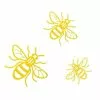 Unbranded 3pcs Patch Garden Ornament Bees Wall Art Decorations Hanging Decor Bee Wall Decor Golden