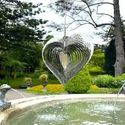 Unbranded Wind Spinner Decor Heart Garden Hanging Ornaments Outdoor Backyard