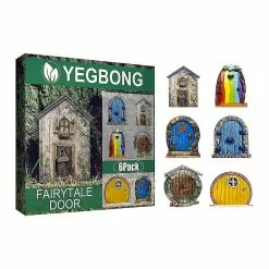 Unbranded 6pcs/set Fairytale Door Miniature Gnome Pixie Fairy Elf Doors Garden Yard Art Decor