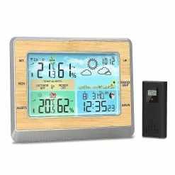 Unbranded Weather Station Wireless Temperature And Humidity Monitor With Backlight Alarm Clock For Home Garden Nursery
