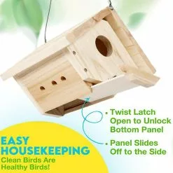 Unbranded Bird House Handmade Polished Burr Free Winter Outdoor Garden Backyard Hummingbird Cage Home Decor Kaesi -Piha myymälä 779799328 max