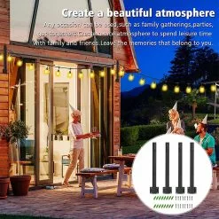 Unbranded String Light Pole Freestanding Adjustable Easy To Install Outdoor Garden Fairy Lamp Fixing Rod Holder Household Supplies Kaesi