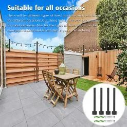 Unbranded String Light Pole Freestanding Adjustable Easy To Install Outdoor Garden Fairy Lamp Fixing Rod Holder Household Supplies Kaesi -Piha myymälä 779799727 max