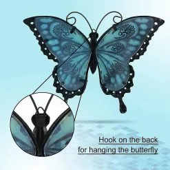 Unbranded Metal Butterfly, Wall Decor Metal Wall Art Butterfly Hanging Decorations Metal & Glass Garden Theme Home Decorations -Piha myymälä 779868263 max