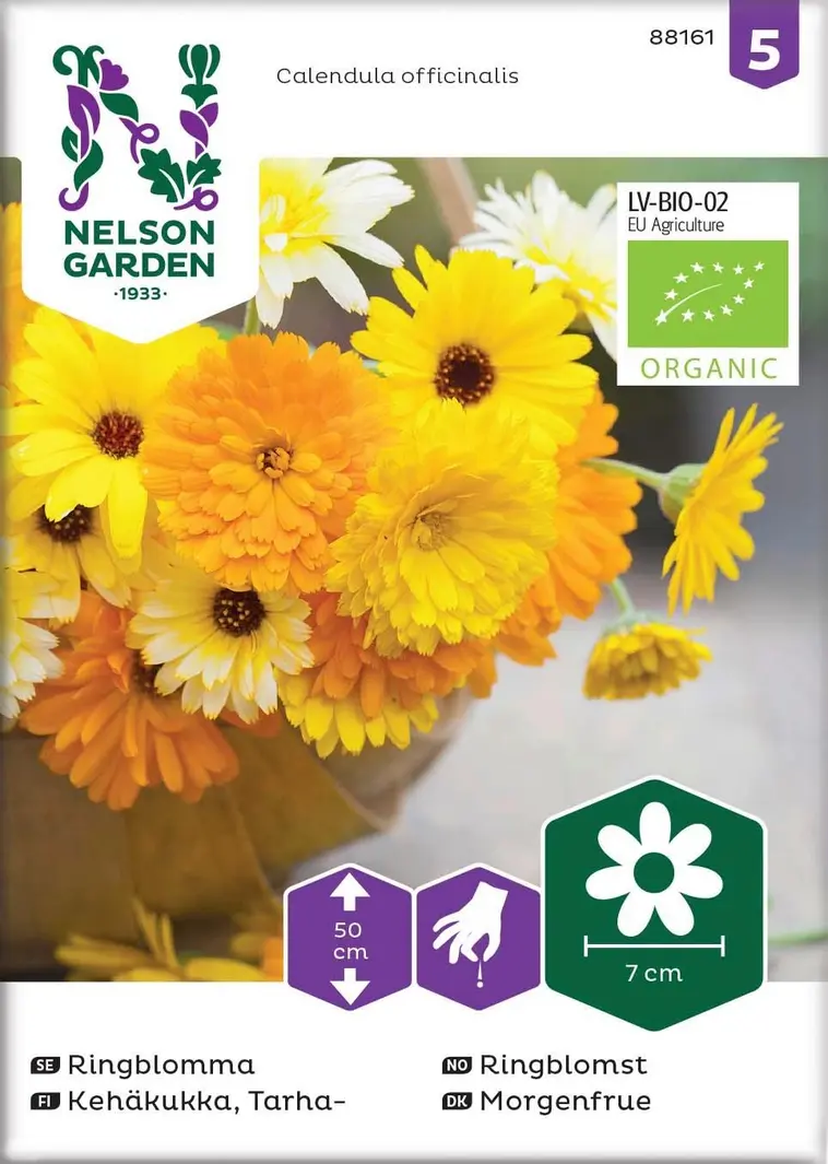 Nelson Garden Siemen Kehäkukka, Tarha-, Väriseos, Luomu 3 Nelson Garden Siemen Kehäkukka, Tarha-, Väriseos, Luomu