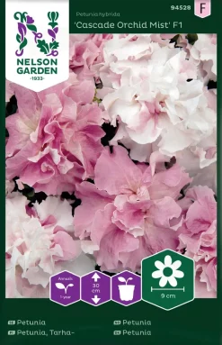 Nelson Garden Siemen Petunia, Tarha-, Cascade Orchid Mist F1