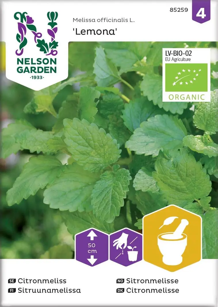 Nelson Garden Siemen Sitruunamelissa, Lemona, Luomu 3 Nelson Garden Siemen Sitruunamelissa, Lemona, Luomu
